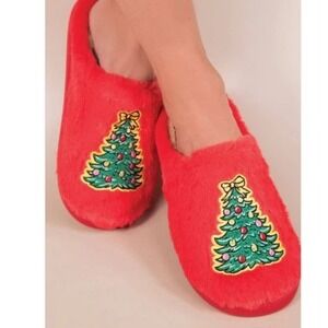 Simply Southern Preppy Super Soft Slippers Bedroom Shoe Christmas Tree XS/S